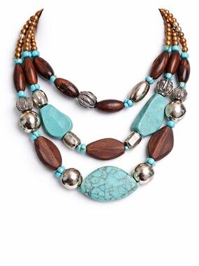 Turquoise Multi-Strand Statement Necklace by